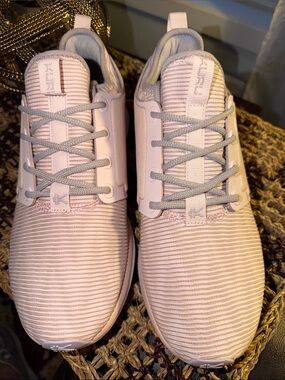 KURU Blush Pink Knit Runner Sneakers